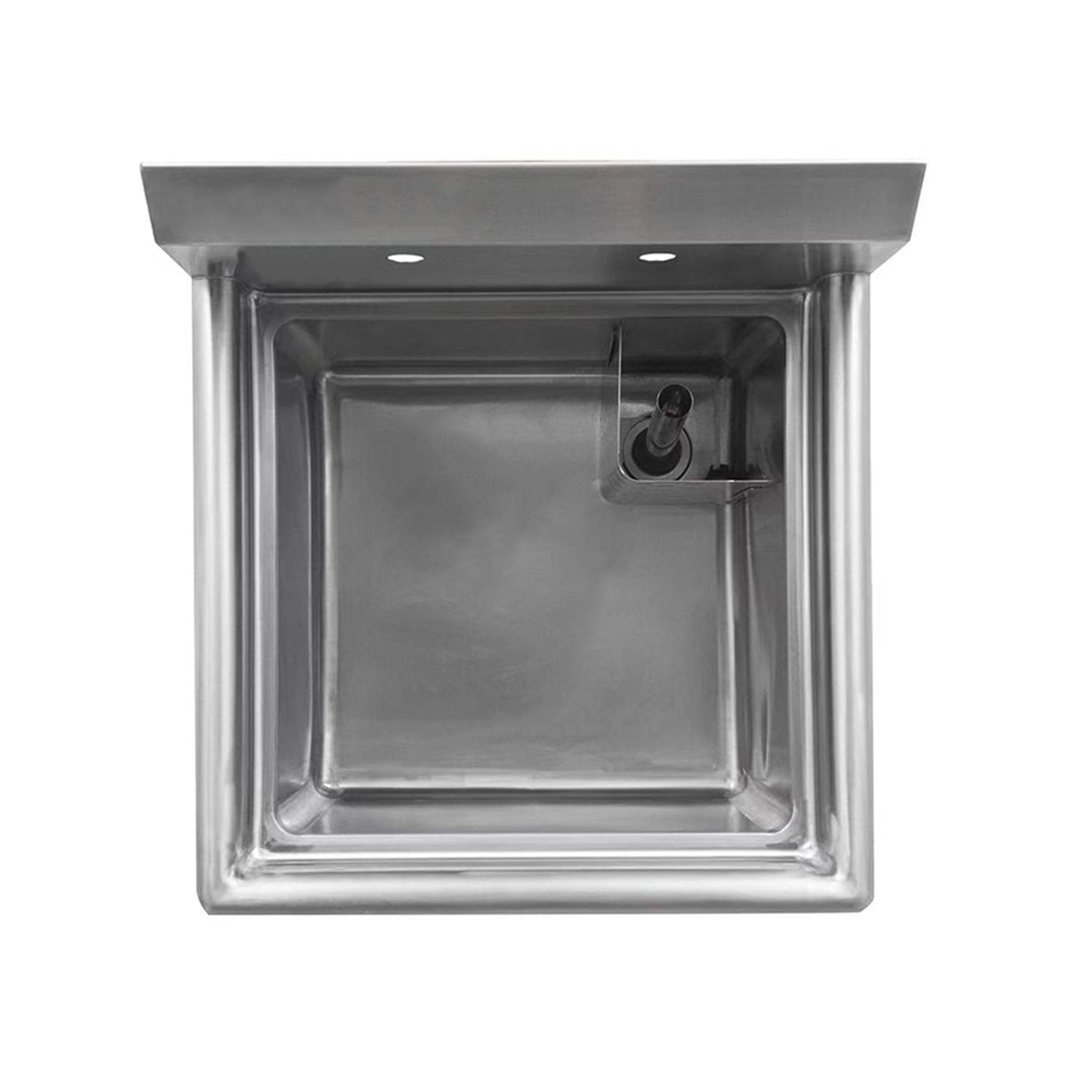 Évier commercial à un compartiment en acier inoxydable 304 de calibre 16 (24" x 24")