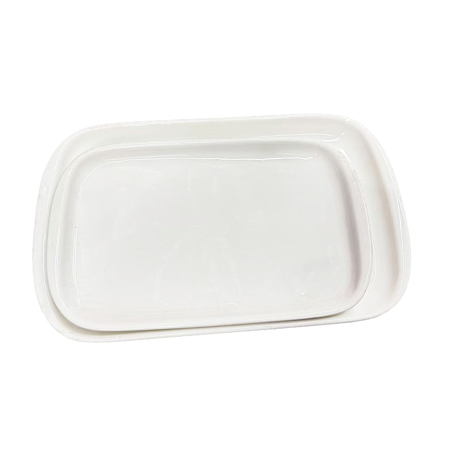 Chefco, 10.5"x 6.5" Porcelain Rectangular Plate- Ceramic, White (PT00212)