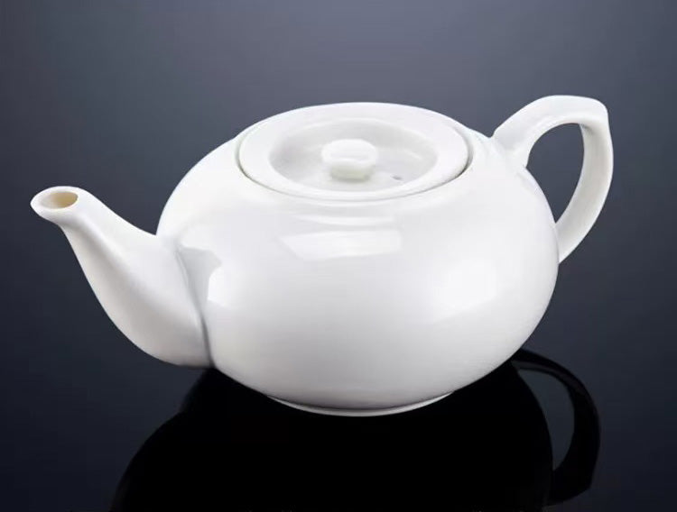 CHEFCO, PT00085, (800ml) 27 oz, White Tea Pot- Ceramic, White