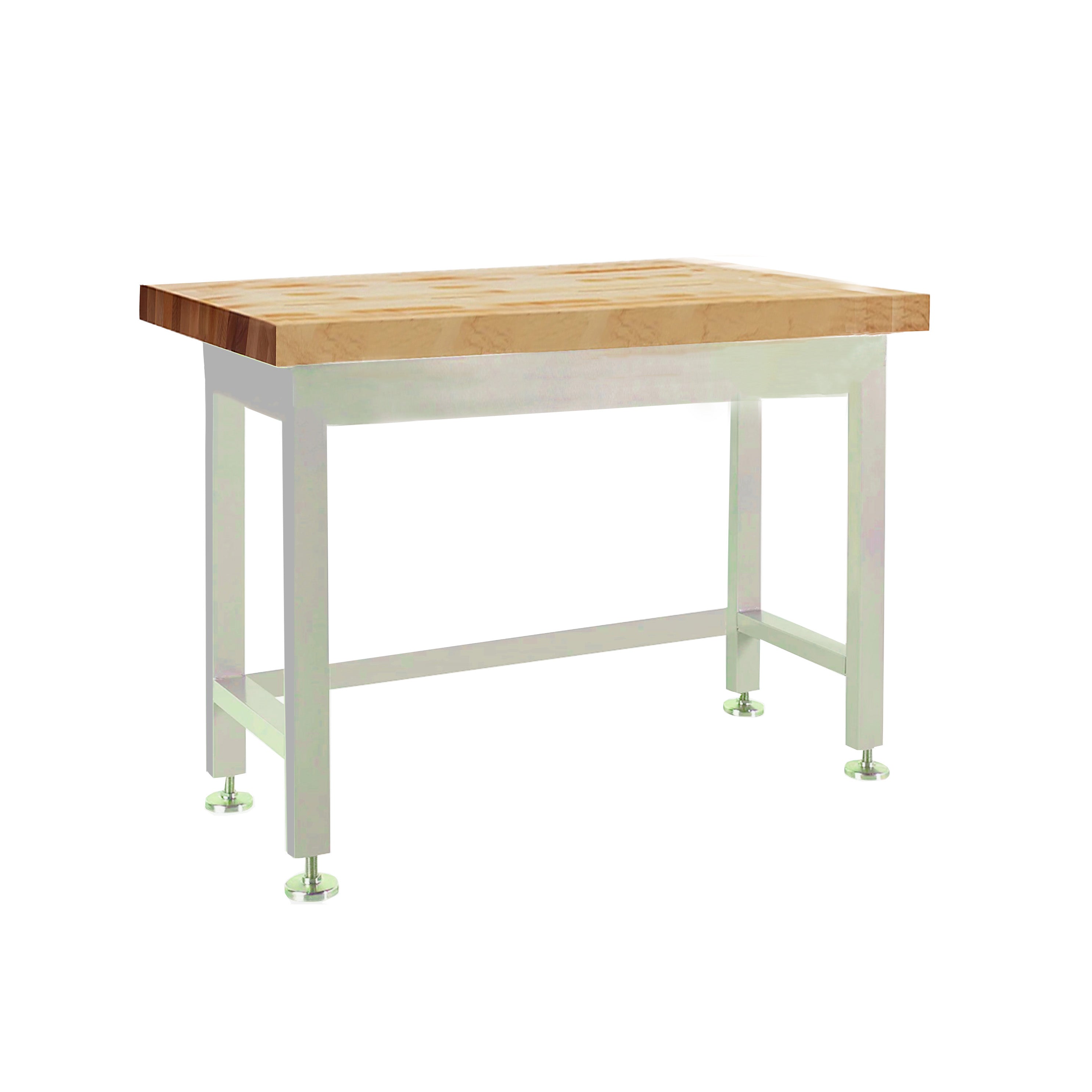 Chefco WTT-3072, Heavy-Duty Wooden Top Work Table with Stainless Steel Base – 2.5" wooden top, 30"x 72" - Chefcoca