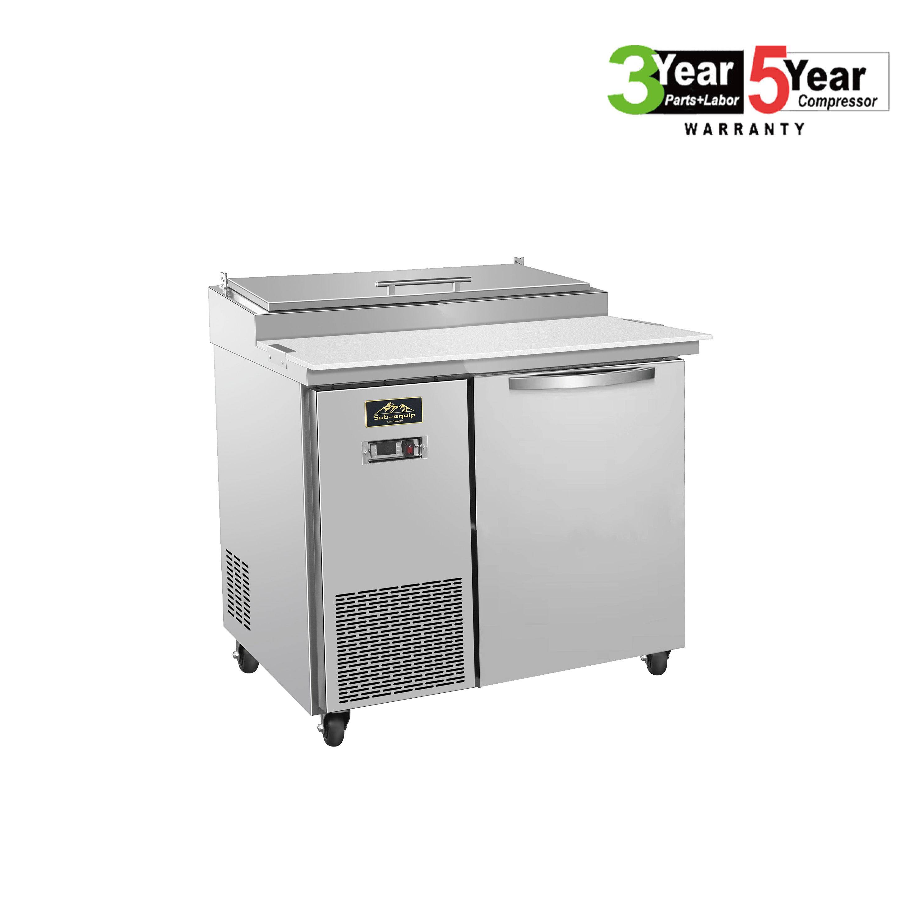 Sub-equip, 48" 2 Door Refrigerated Pizza Prep Table - Chefcoca