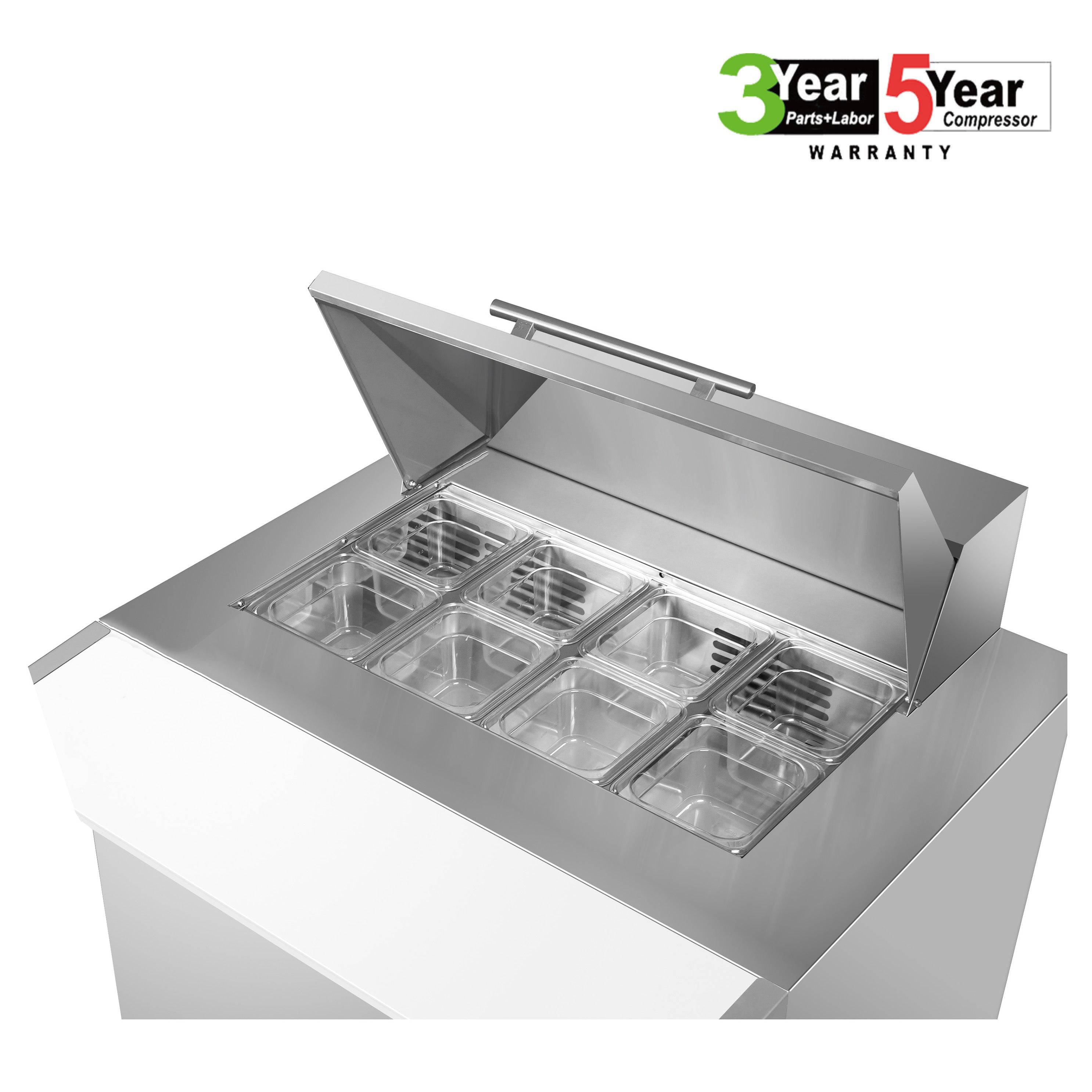 Sub-equip, 29" Salad and Sandwich Prep Table Refrigerator with 2 Drawers - Chefcoca