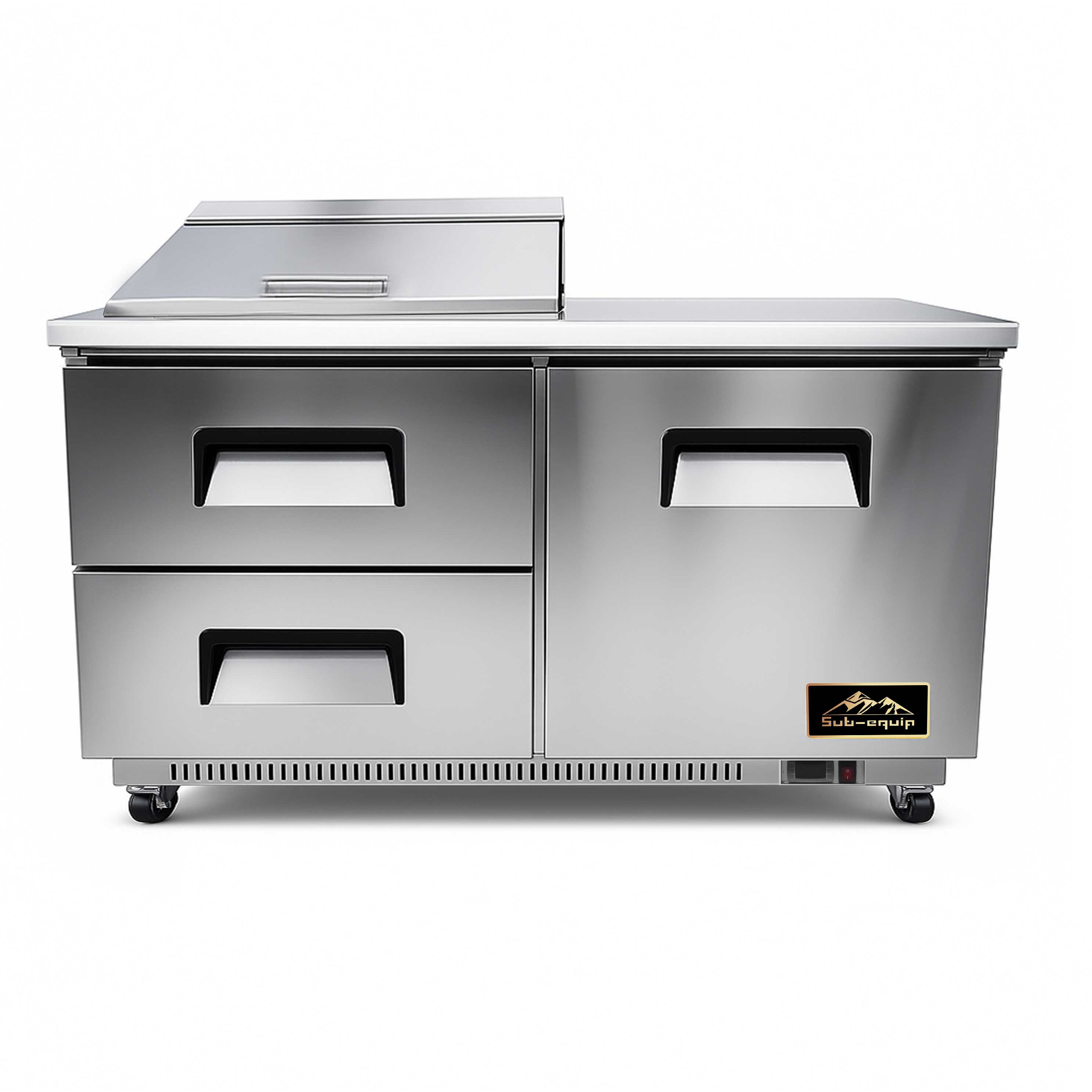 Sub-equip, CSSU-60-2D8L, 60" Sandwich / Salad 8 Pan Refrigerated Prep Table - Chefcoca