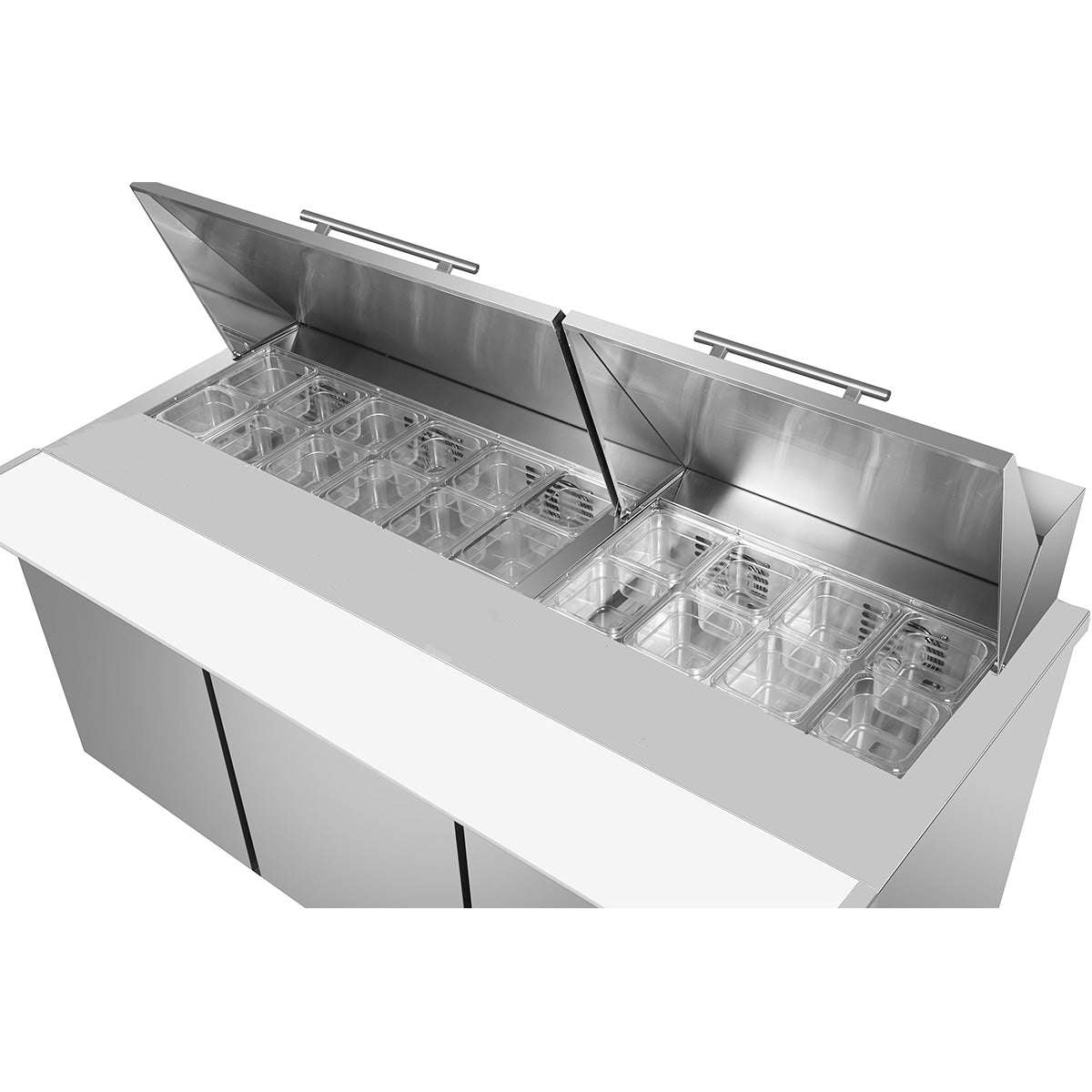 Sub-equip 72", 3 doors Salad and Sandwich Refrigerated Prep Table - Chefcoca