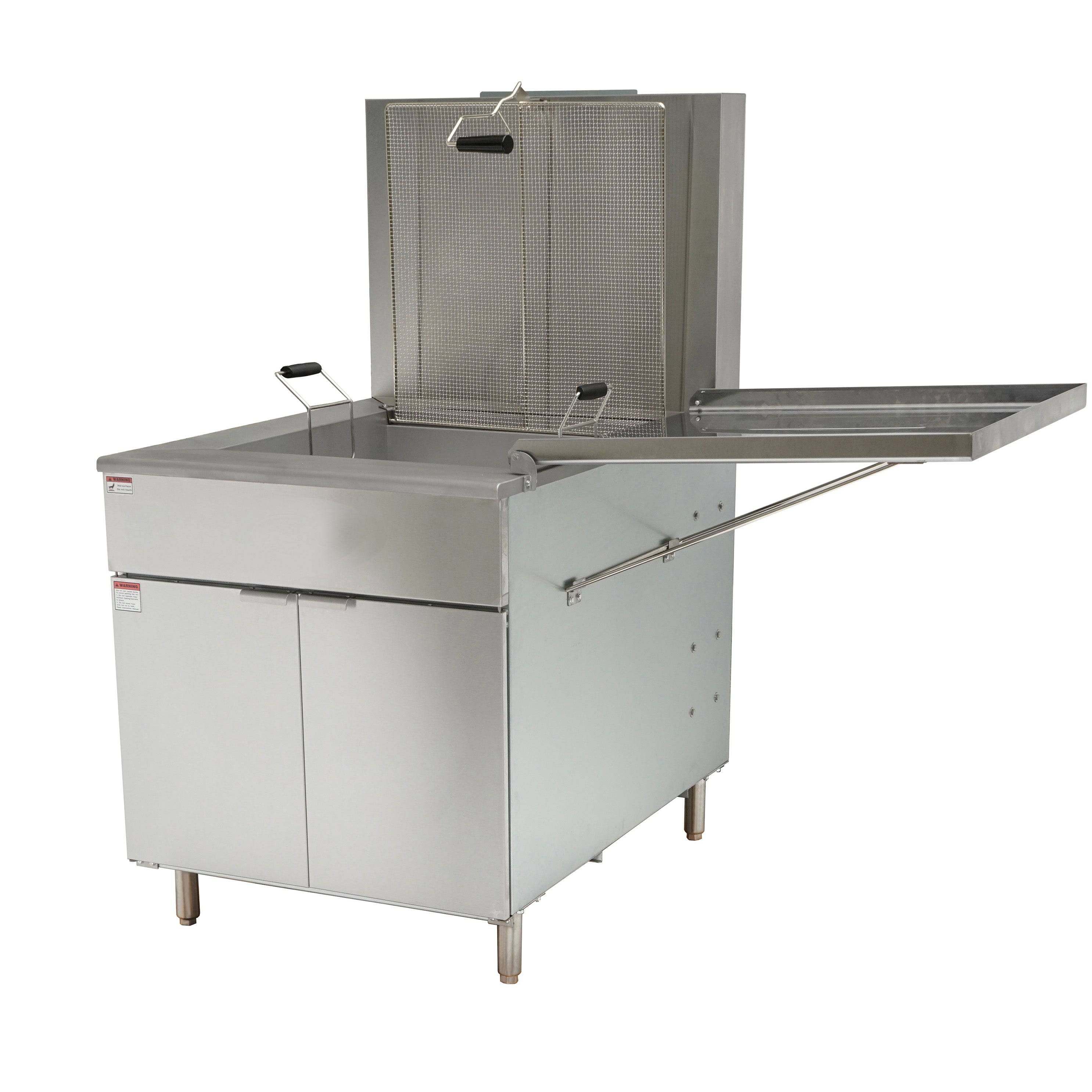 Turbo Range, Natural Gas 150-170 lb. Flat Bottom Funnel Cake / Donut Fryer - 120,000 BTU - Chefcoca