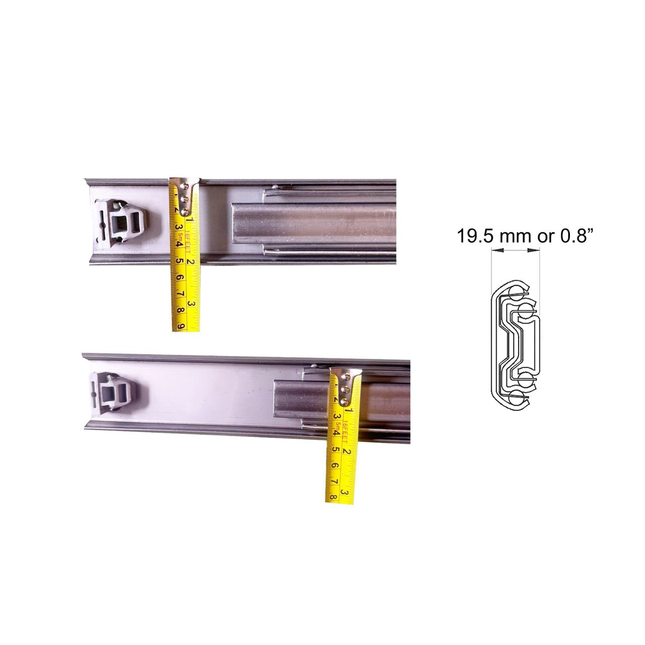 Heavy Duty, 1 Pair of Extra-Heavy Industrial Rails, 3 Times Full Extension Rails, Ball Bearing Slide Rails, Telescopic Rails, 2" Wide, Side Mounting, (Size : 38cm or 15"inch) - Chefcoca