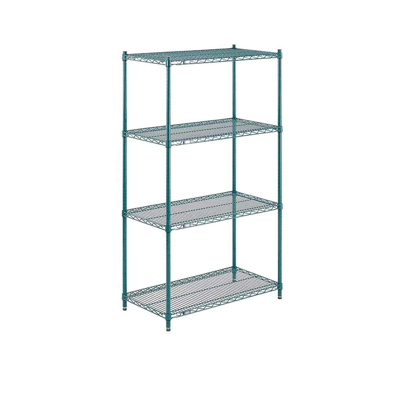 Green Epoxy Coated Wire Shelving 14" Width (2 Pieces, shelves only) - Chefcoca