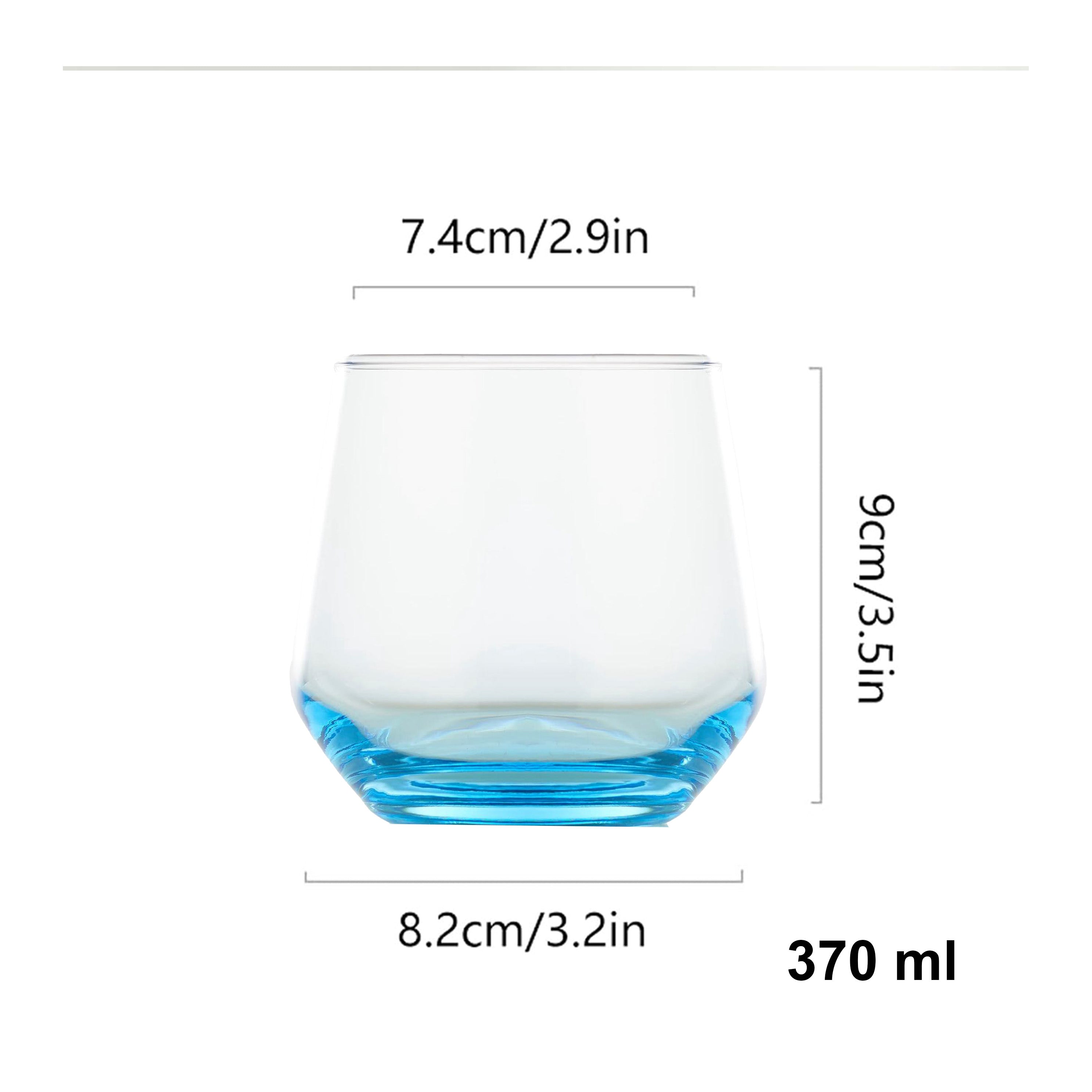 Tinted Beverage Glass, Blue (12 pcs) 370 ML - Chefcoca