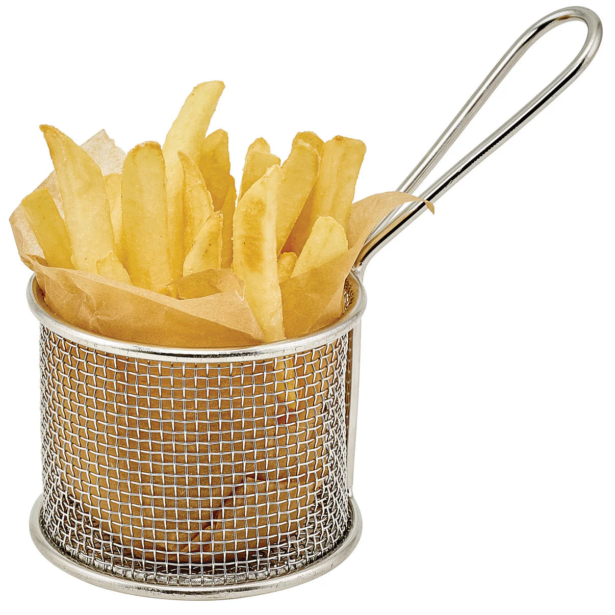 FBM-32R - Mini Serving Basket - Round, 3-3/4"Dia x 2-7/8"H - Chefcoca