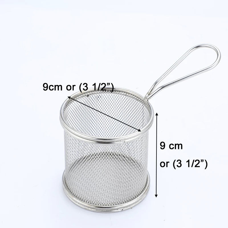 Mini Round Fry Serving Basket (9cmDia x 9cmH) - Chefcoca