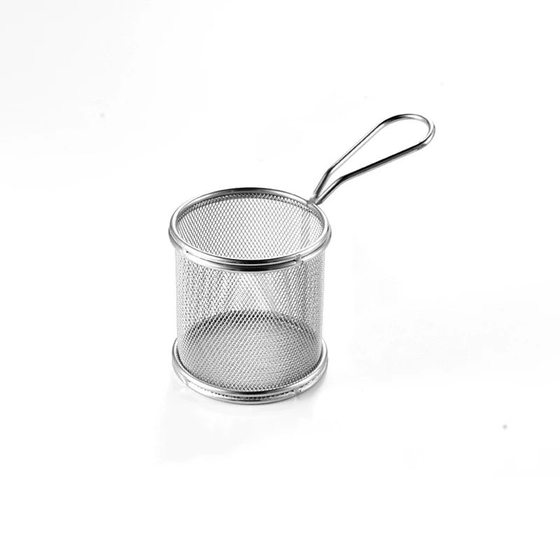 Mini Round Fry Serving Basket (9cmDia x 9cmH) - Chefcoca
