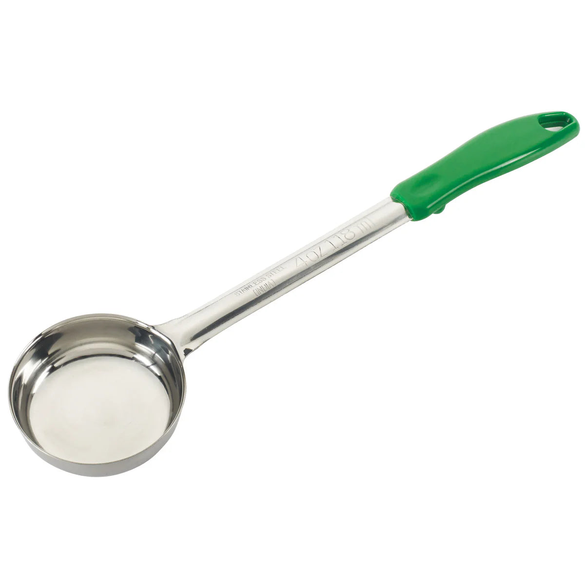 FPS-4 - 4oz Solid Food Portioner, One-piece, Green, S/S - Chefcoca