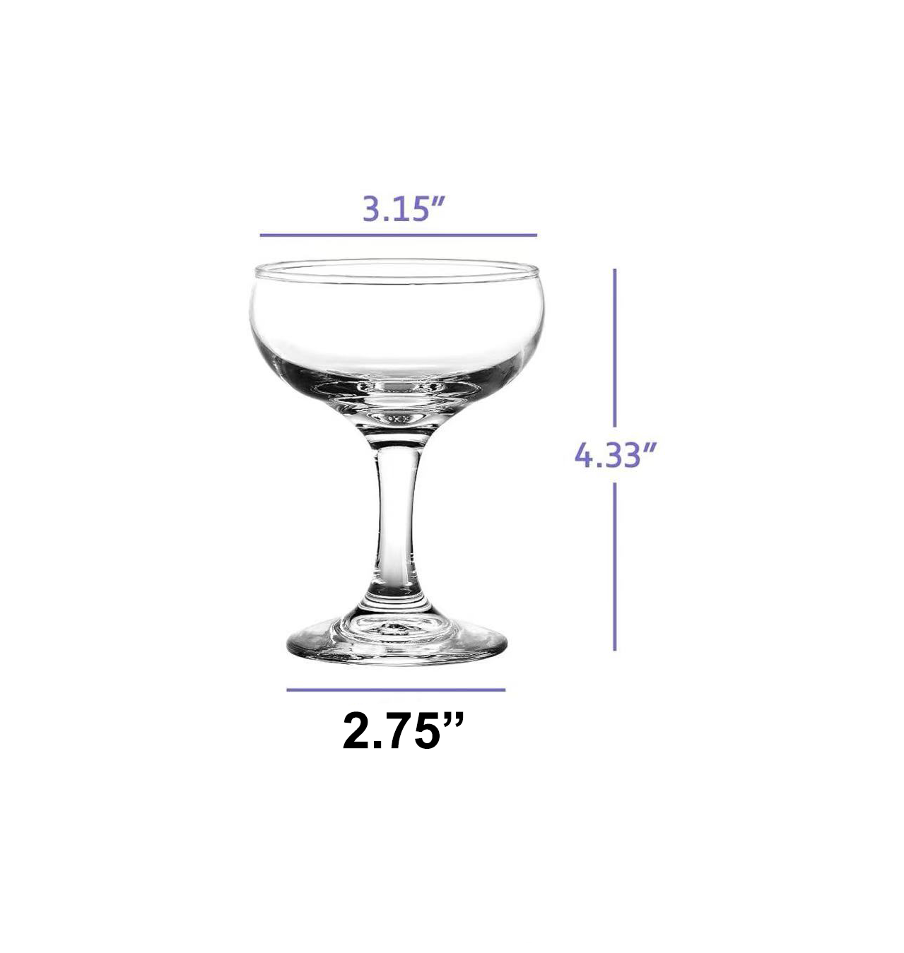 Chefco,163 ml Coupe/Martini Glasses, Cocktail Glass, 5.5 oz (G3773)-12 pcs - Chefcoca