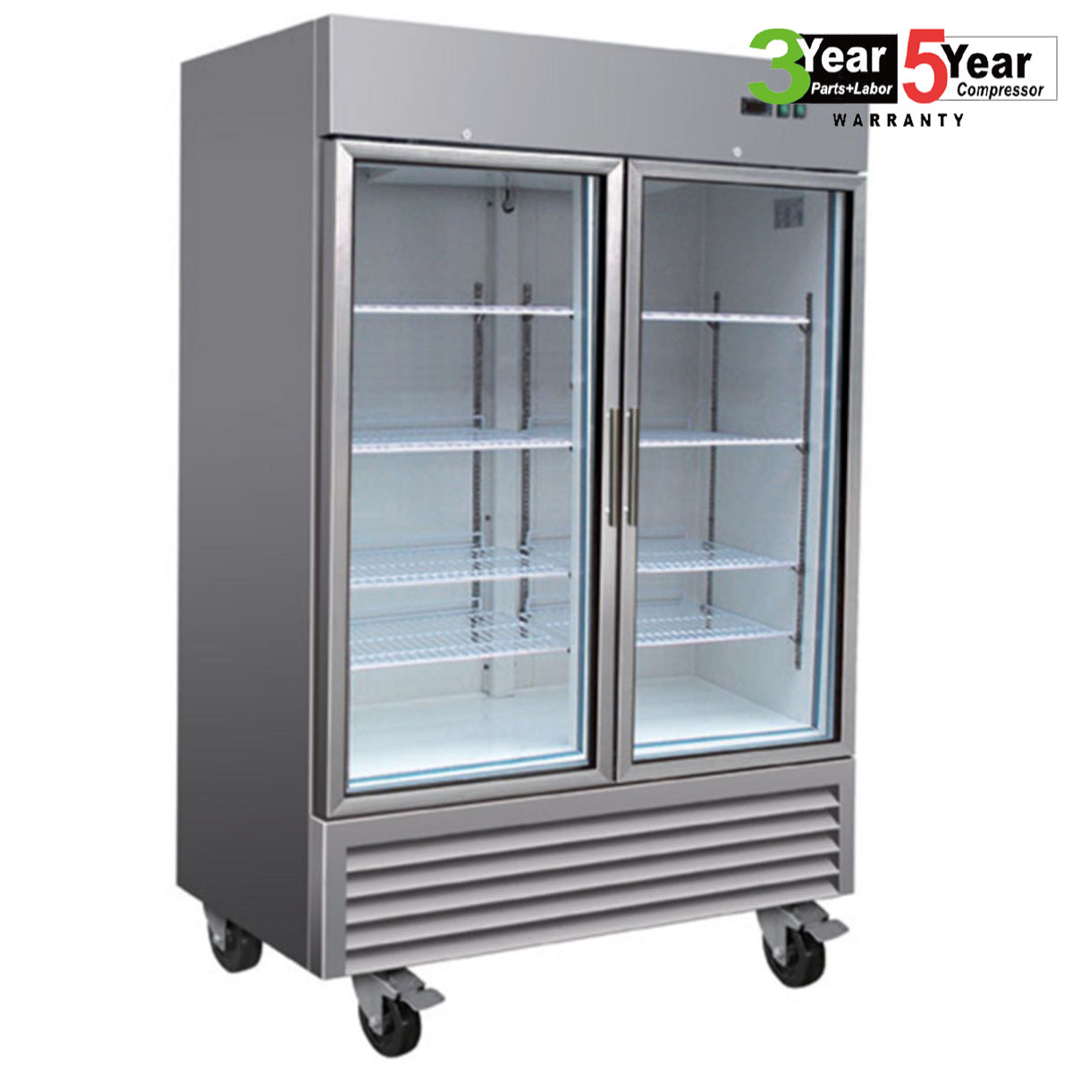 Sub-equip, 49ft³ three layer tempered glass door Refrigerated Merchandiser - Chefcoca
