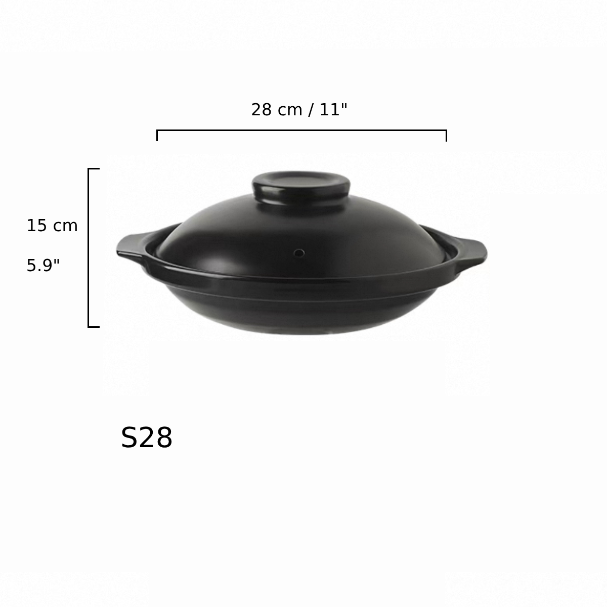 Black Bowl, 28cm (S28) - Chefcoca