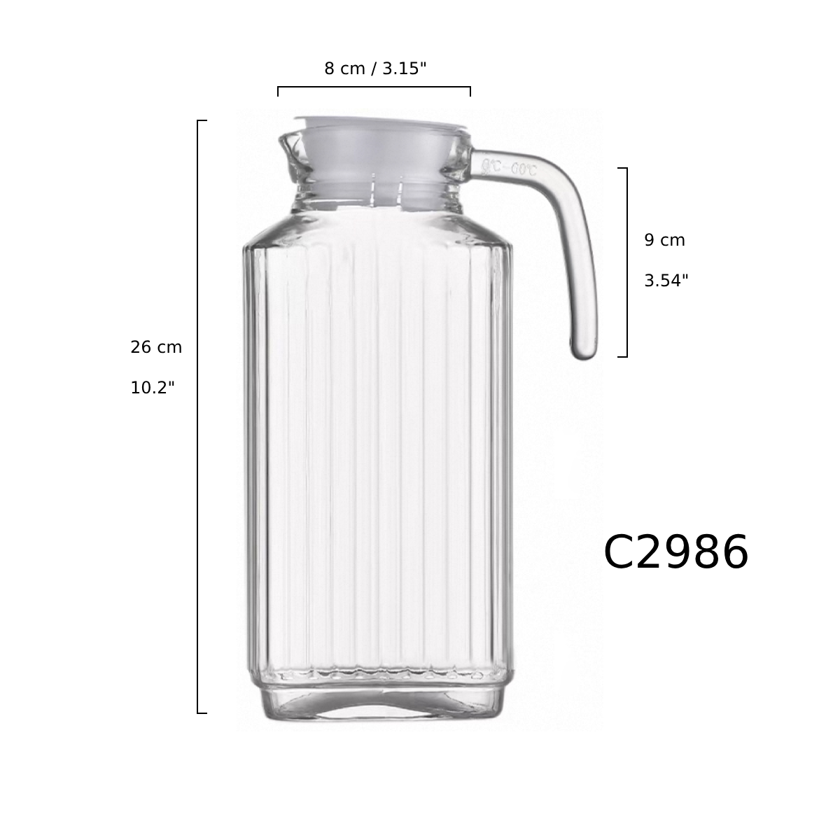 Water Bottle Jug with Lid (C2896) - Chefcoca