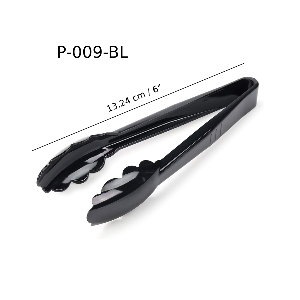 Black Polycarbonate Utility Tong, 6 inch (P-009-BL) - Chefcoca