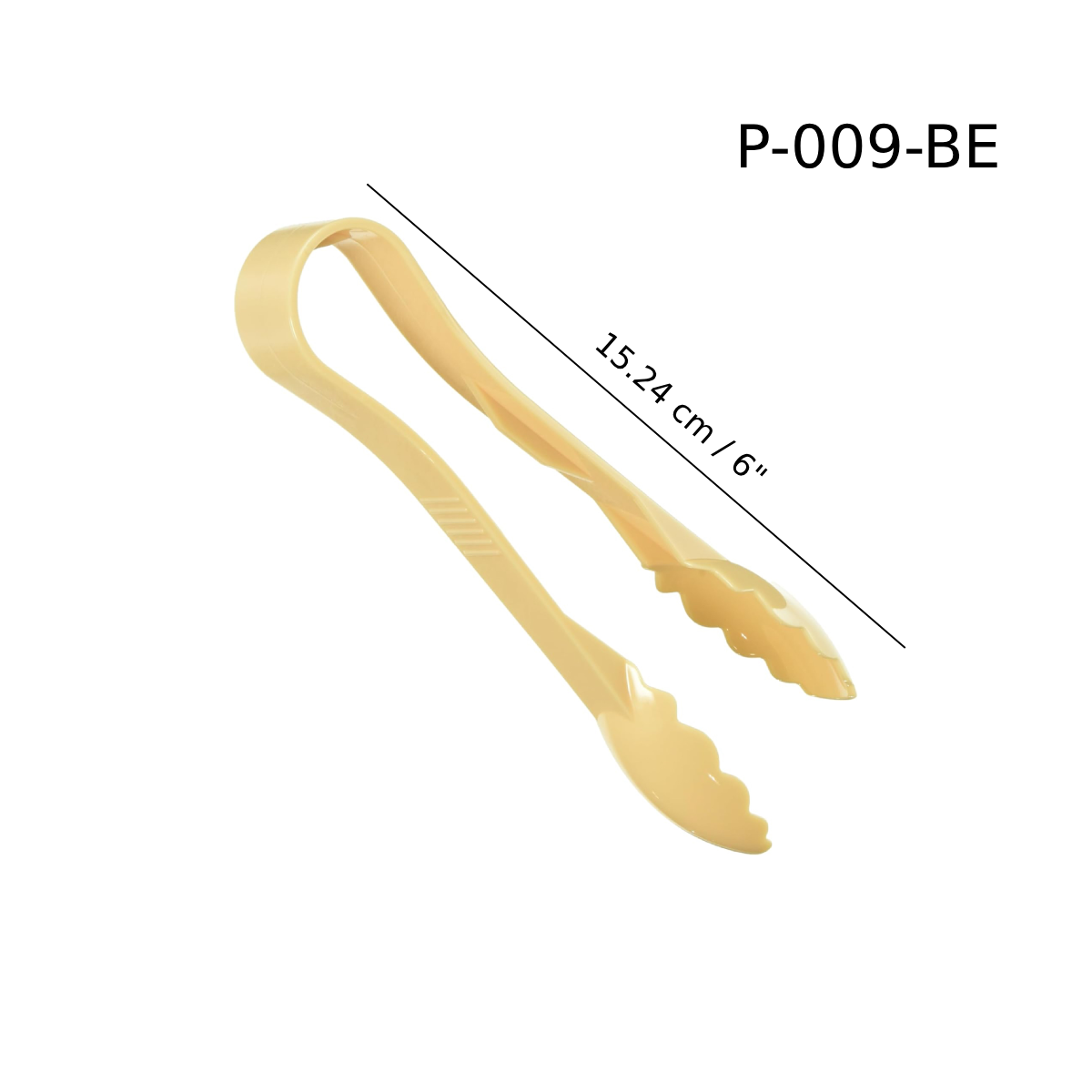 Biege Polycarbonate Utility Tong, 6 inch (P-009-BE) - Chefcoca