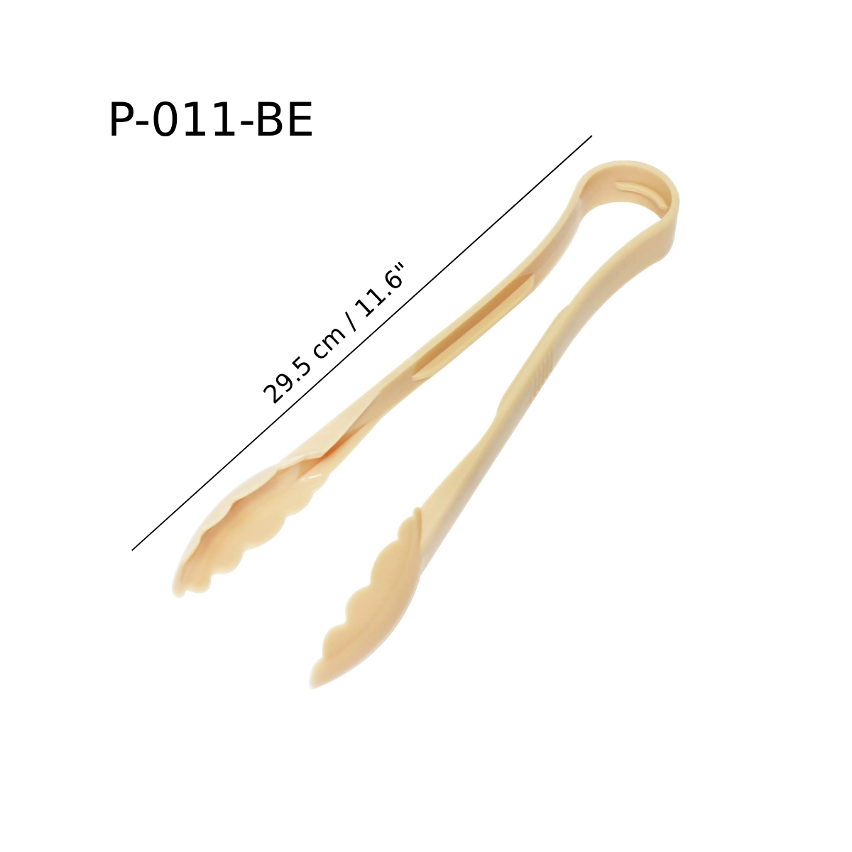 Biege Polycarbonate Utility Tong, 11 inch (P-011-BE) - Chefcoca