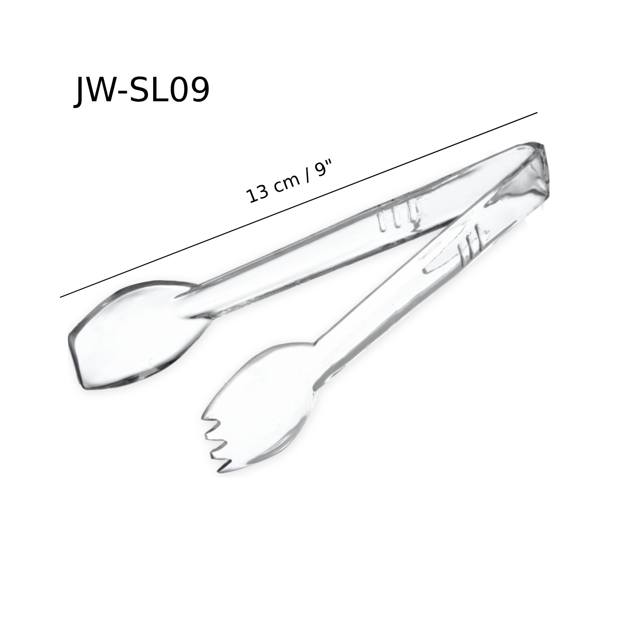 Clear Polycarbonate Salad Tong, 9" (JW-SL09) - Chefcoca