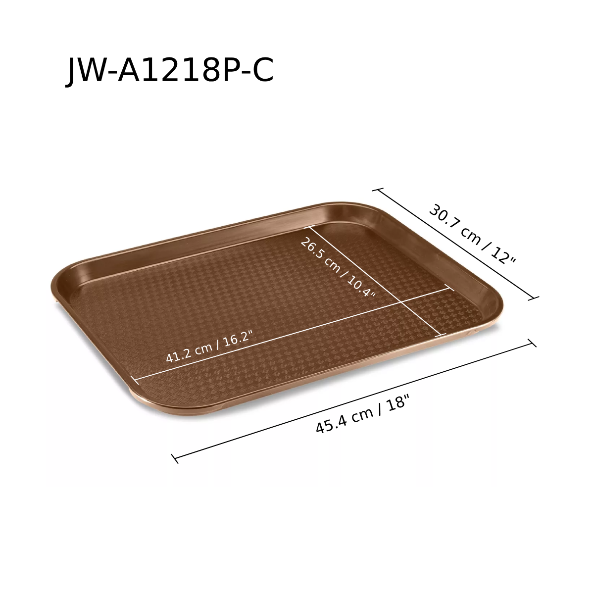 Coffee Coloured Fast Food Tray, 12"x18" (JW-A1218P-C) - Chefcoca