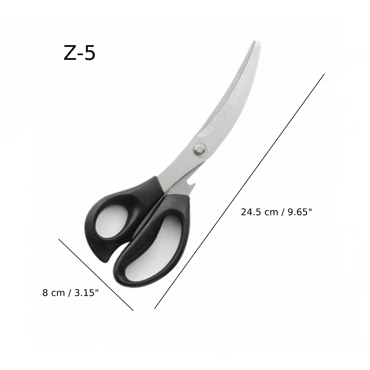 Black Coated Kitchen Scissors (Z-5) - Chefcoca
