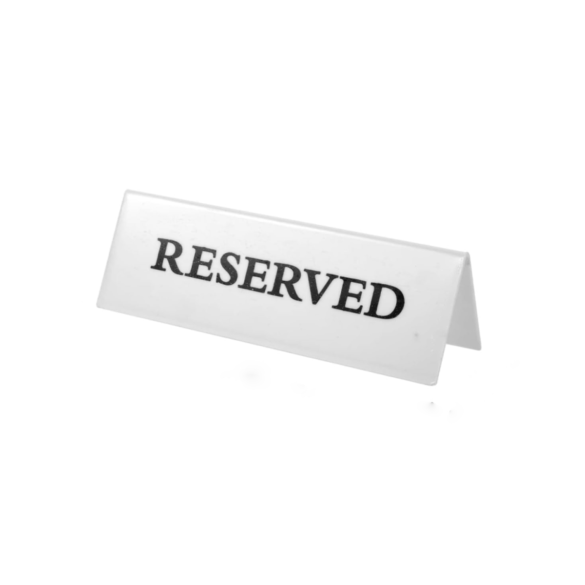 White Plastic Reserved Sign, 15x5cm (SGN-5W) - Chefcoca