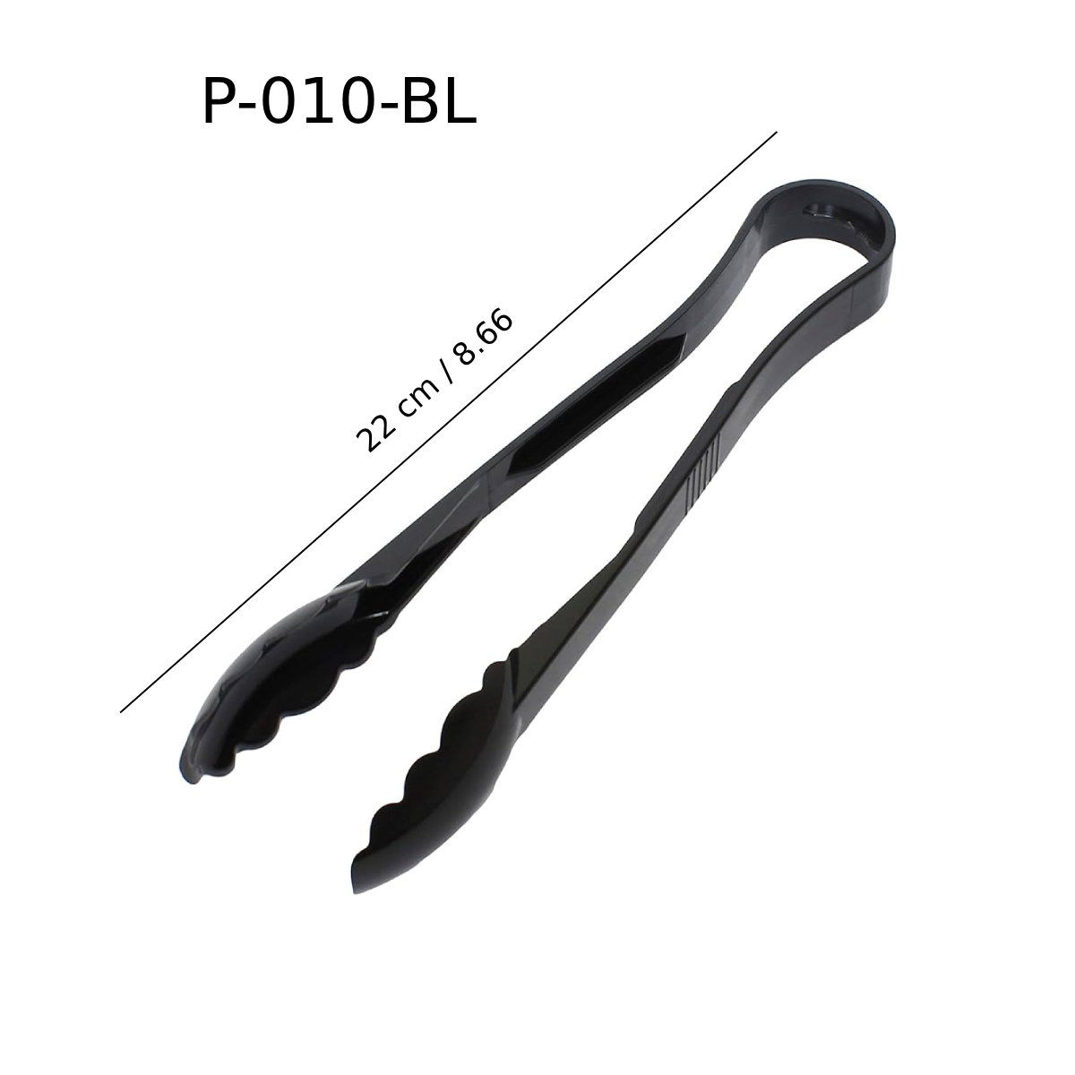 Black Polycarbonate Utility Tong, 9 Inch (P-010-BL) - Chefcoca