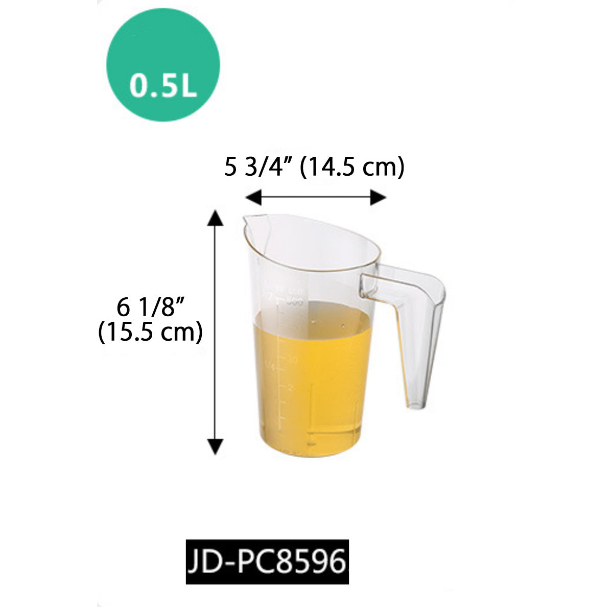 Transparent Measuring Cup (0.5-5L) - Chefcoca