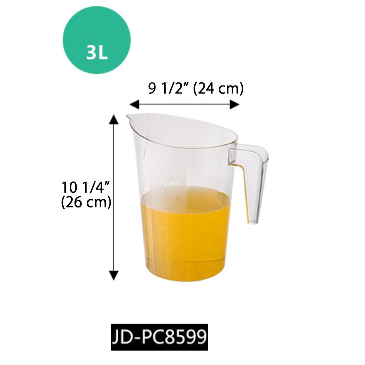 Transparent Measuring Cup (0.5-5L) - Chefcoca