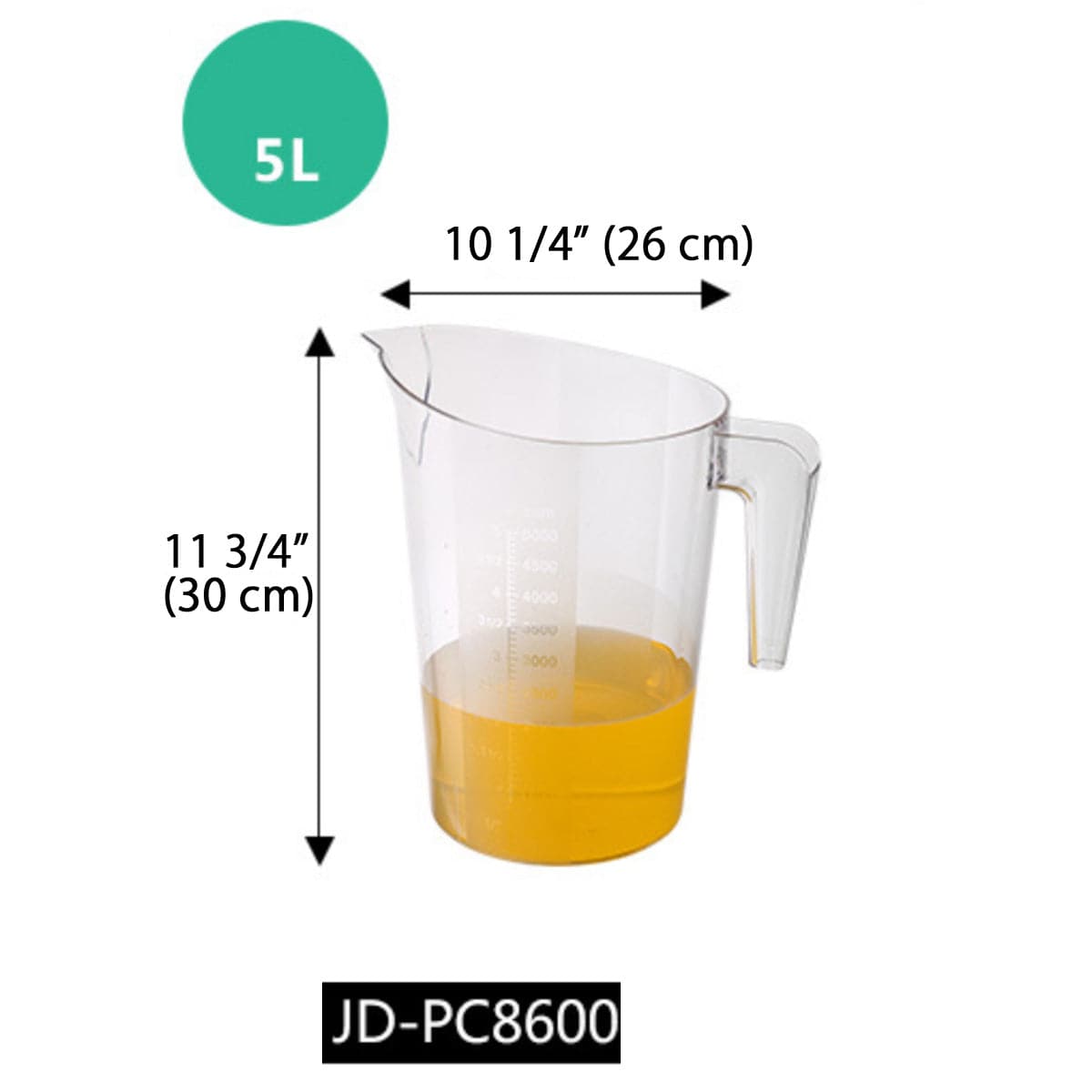 Transparent Measuring Cup (0.5-5L) - Chefcoca