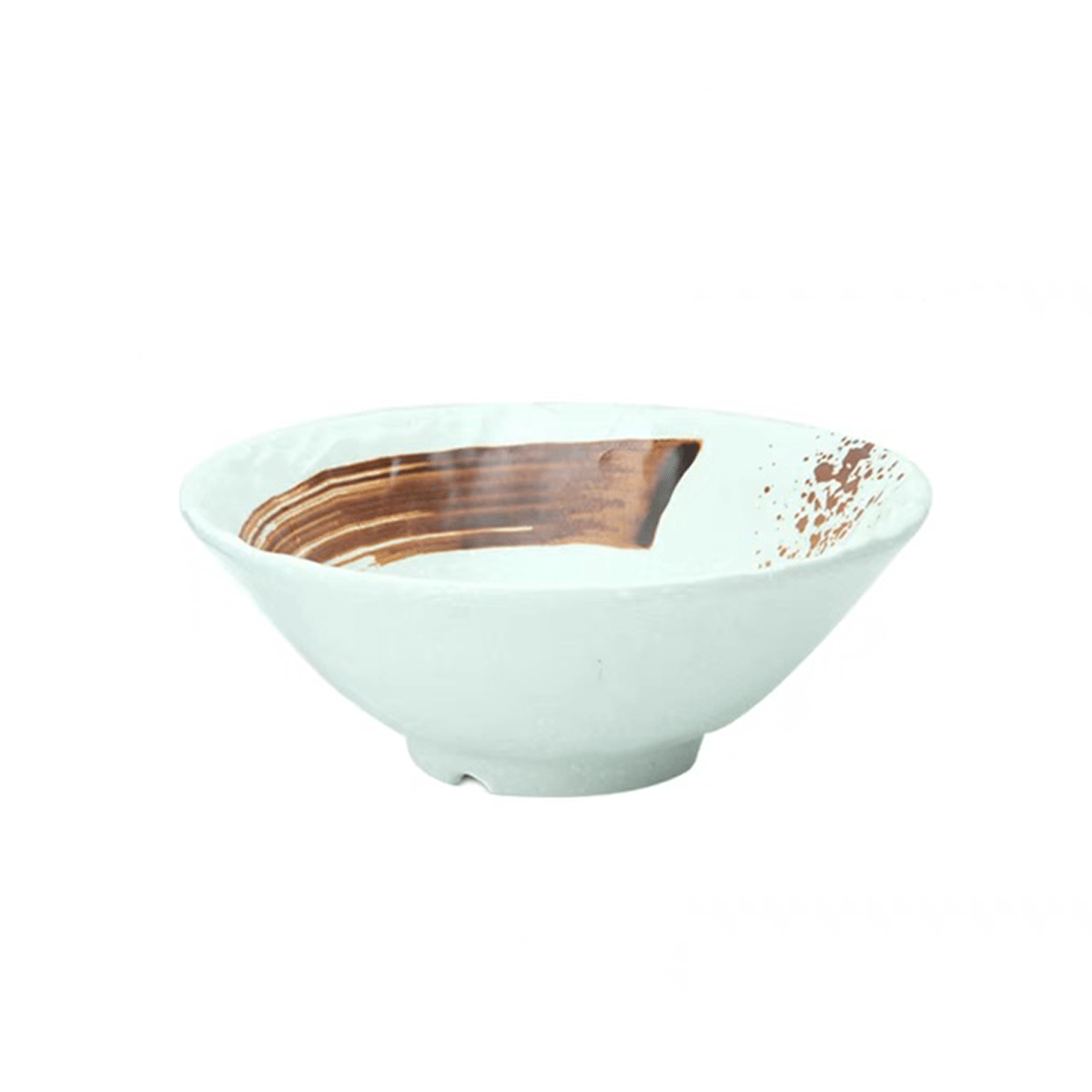 7 7/8"Melamine Light Green Round Noodle Bowl With Brown Ink Streak Pattern (JM169105LG) - Chefcoca