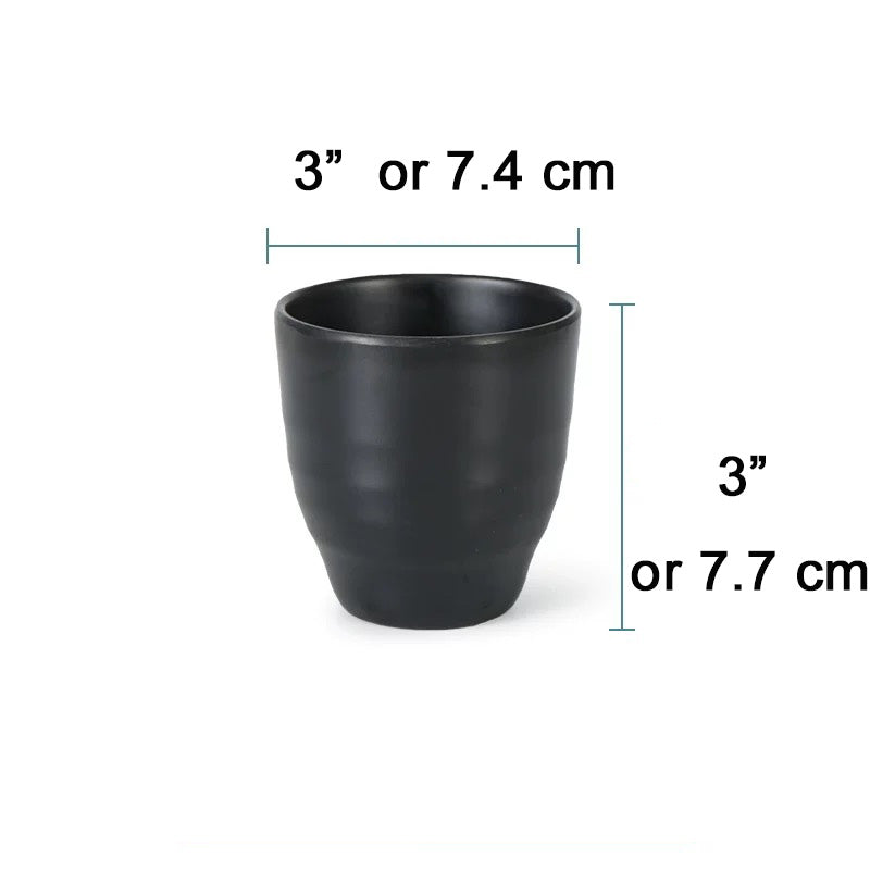 Black Melamine Japanese Style Tea Cup (#JW2024) - Chefcoca