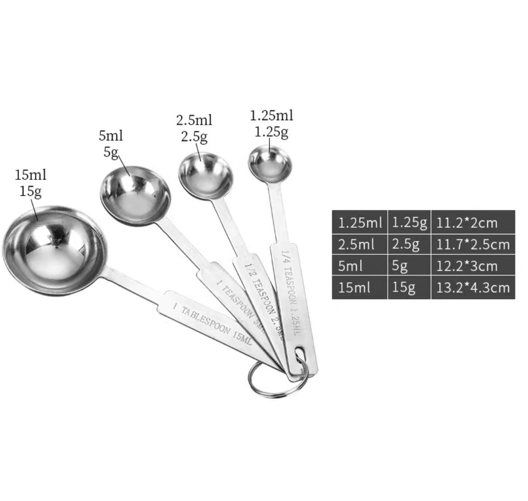 Stainless Steel Measuring Spoon 4 Piece Set - Chefcoca