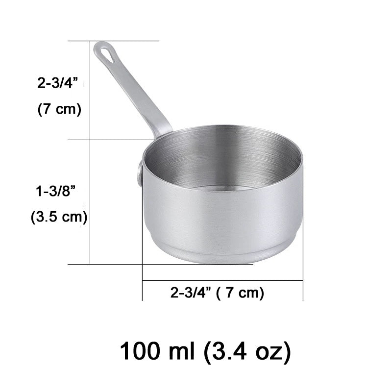 Mini Sauce Pan, stainless steel tiny sauce cup with handle, mini gadgets pan-Silver - Chefcoca