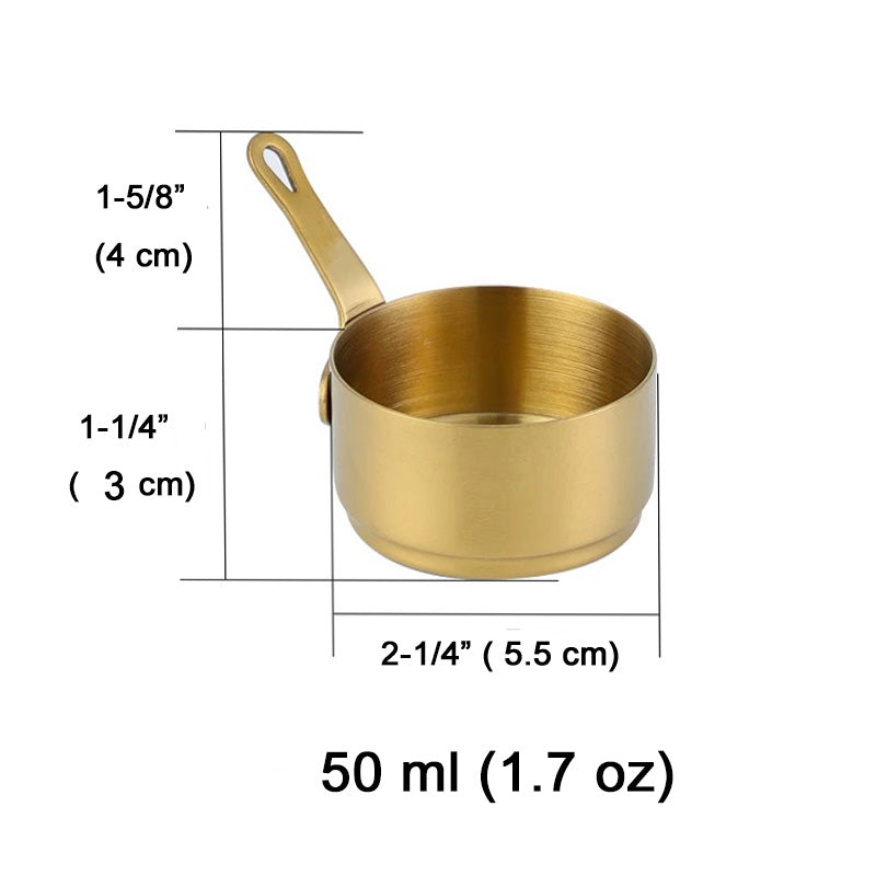 Mini Sauce Pan, stainless steel tiny sauce cup with handle, mini gadgets pan-Gold - Chefcoca
