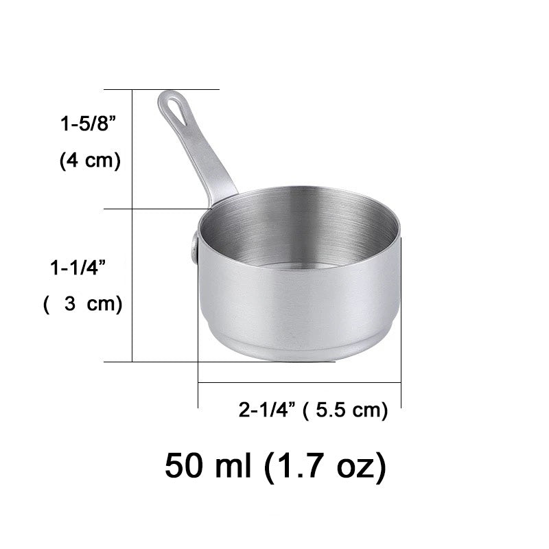 Mini Sauce Pan, stainless steel tiny sauce cup with handle, mini gadgets pan-Silver - Chefcoca