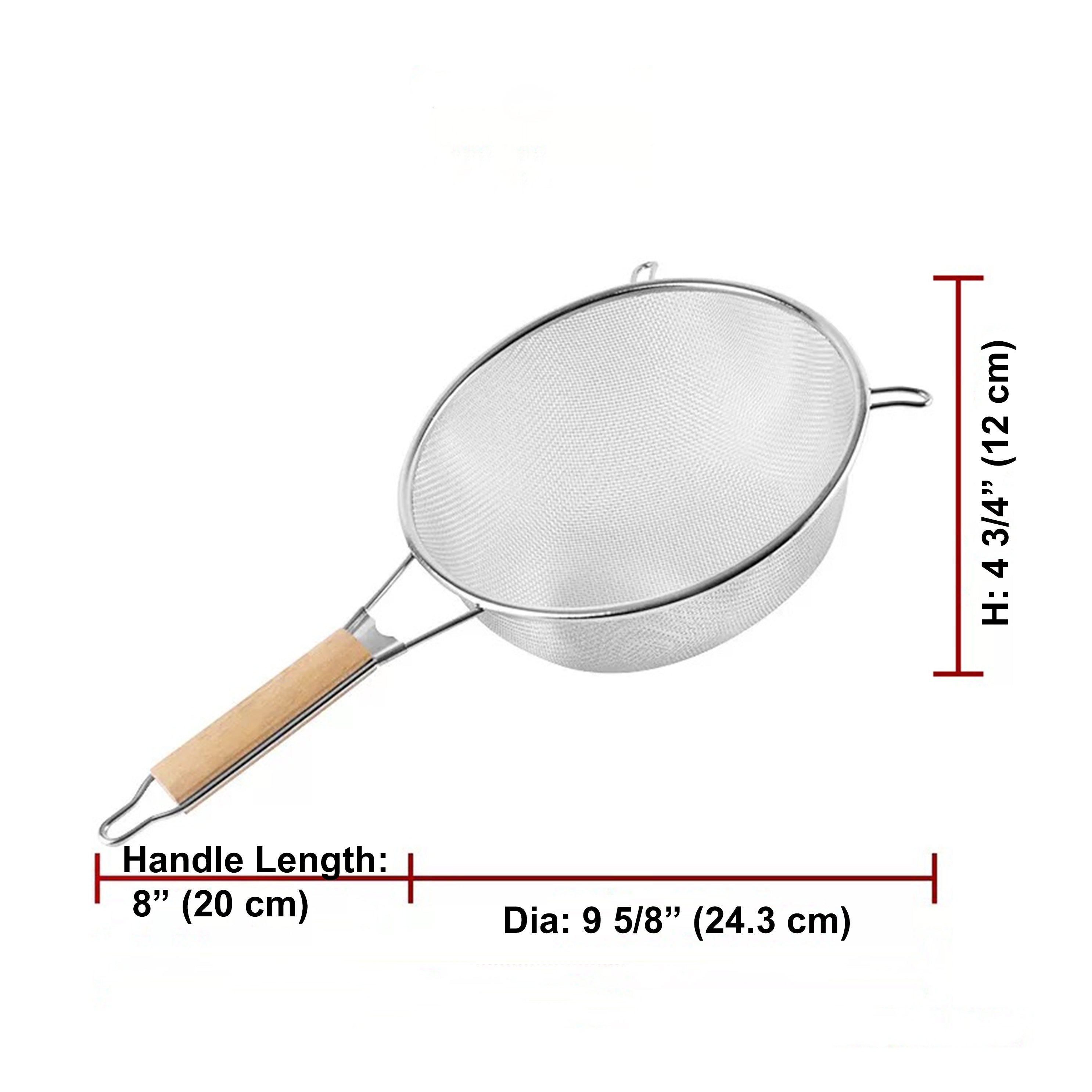 (7" -10")Single S/S Mesh Strainer with Wooden Handle - Chefcoca