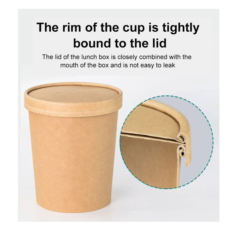 500 Sets, 16 oz ECO Friendly Disposable Soup Bowls with Lids Disposable Soup Cups with Lids
