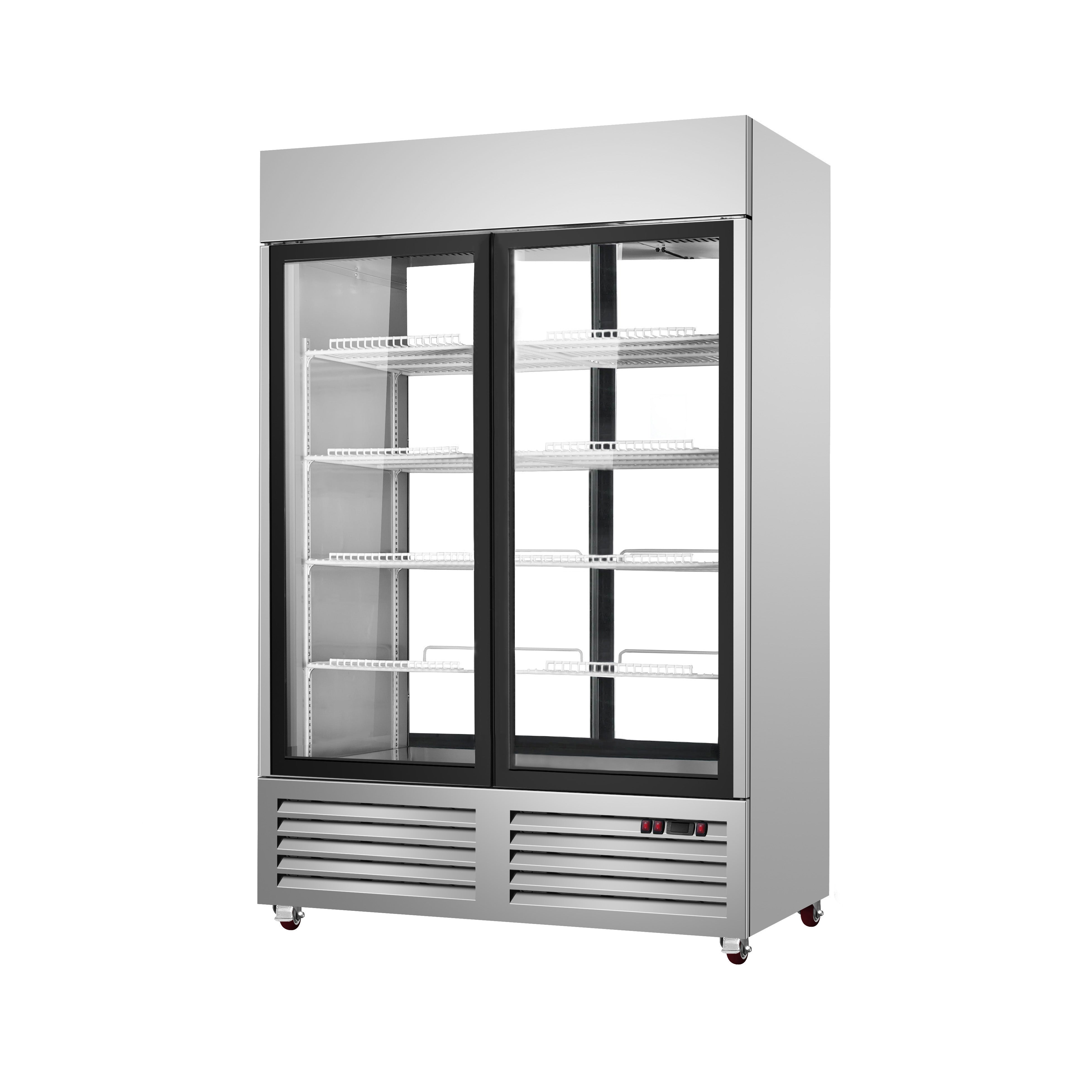 Sub-equip, 48" Stainless Steel Glass Door Pass-Through Refrigerator, CDM-48T - Chefcoca