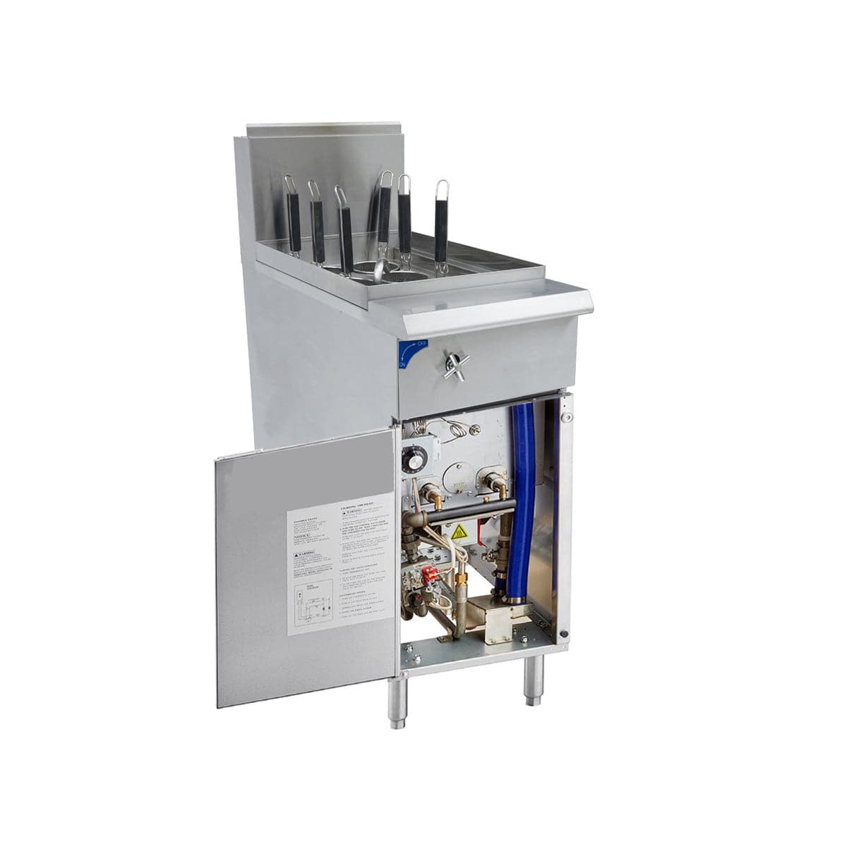 Turbo Range, 11 Gallon Commercial Natural Gas Two Section Pasta Cooker - 70,000 BTU - Chefcoca