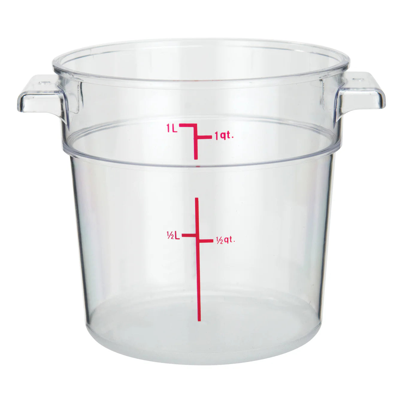 1 Qt Round Food Storage Container,PC,Clear, Sub-equip - Chefcoca