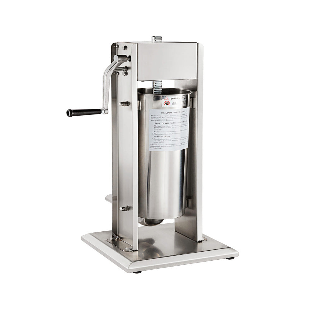 Manual Vertical Gear Drive Sausage Stuffer in Stainless Steel, 30 lbs (15L) - Chefcoca