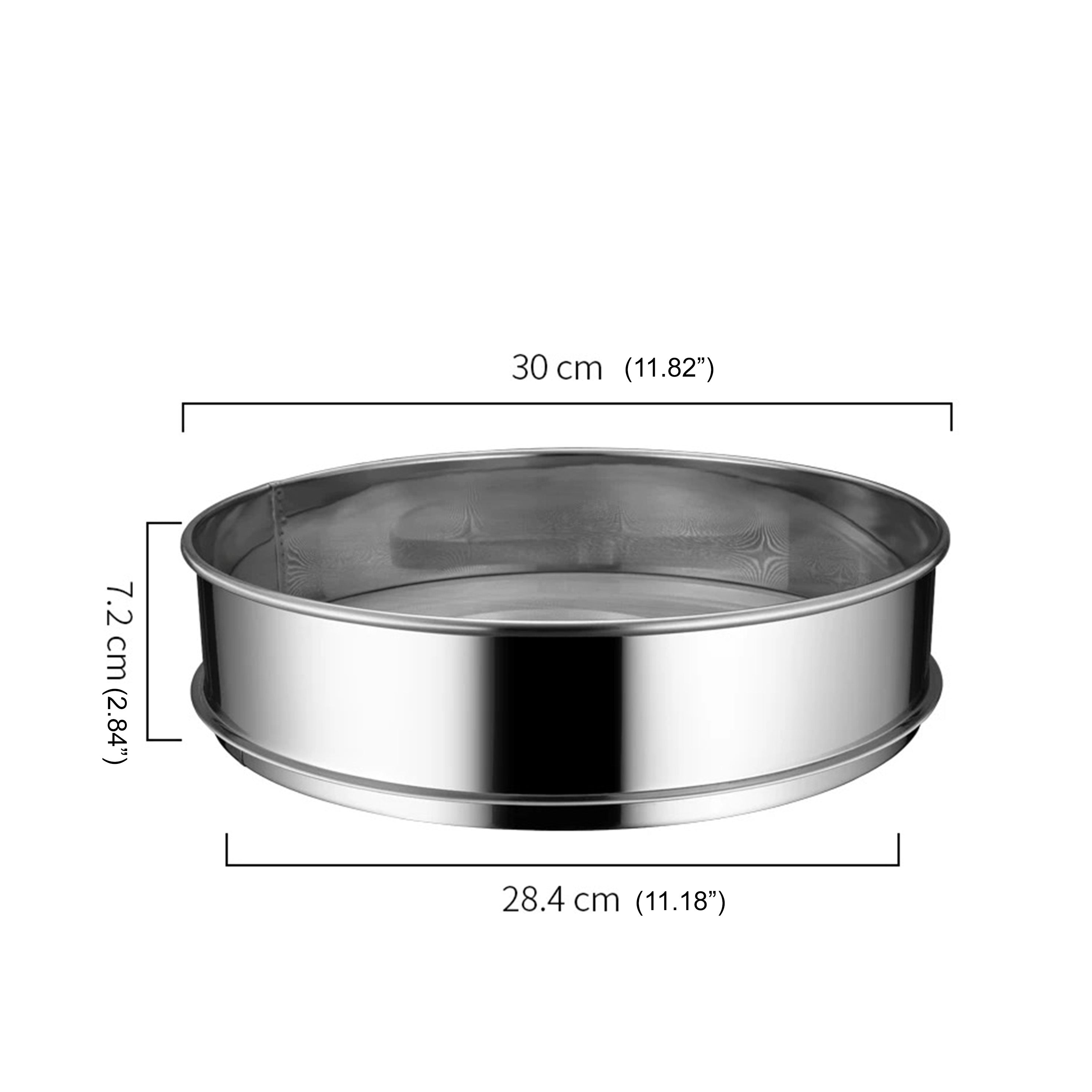 Stainless Steel Mesh Sieve/Sifter (20cm-40cm Dia.) - Chefcoca