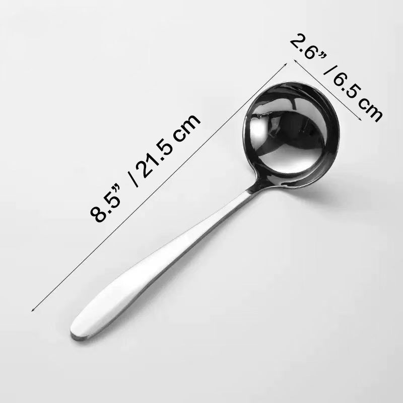 Chefco, SPS-6S, 8" Stainless steel long handle spoon - Solid