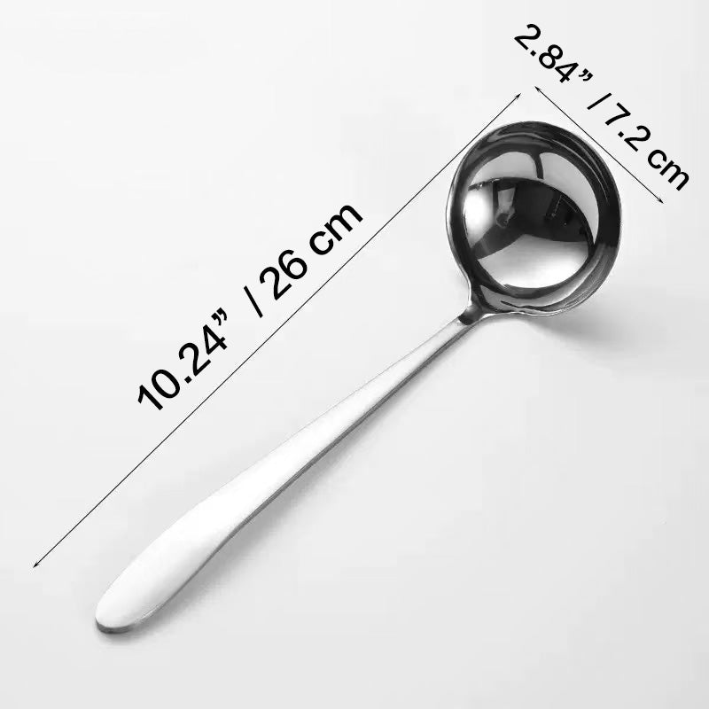 Chefco, SPS-7S, 10" Stainless steel long handle spoon -  Solid