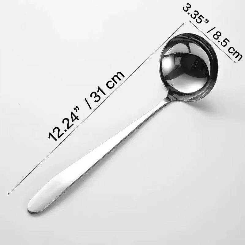 Chefco, SPS-8S, 12" Stainless steel long handle spoon -  Solid
