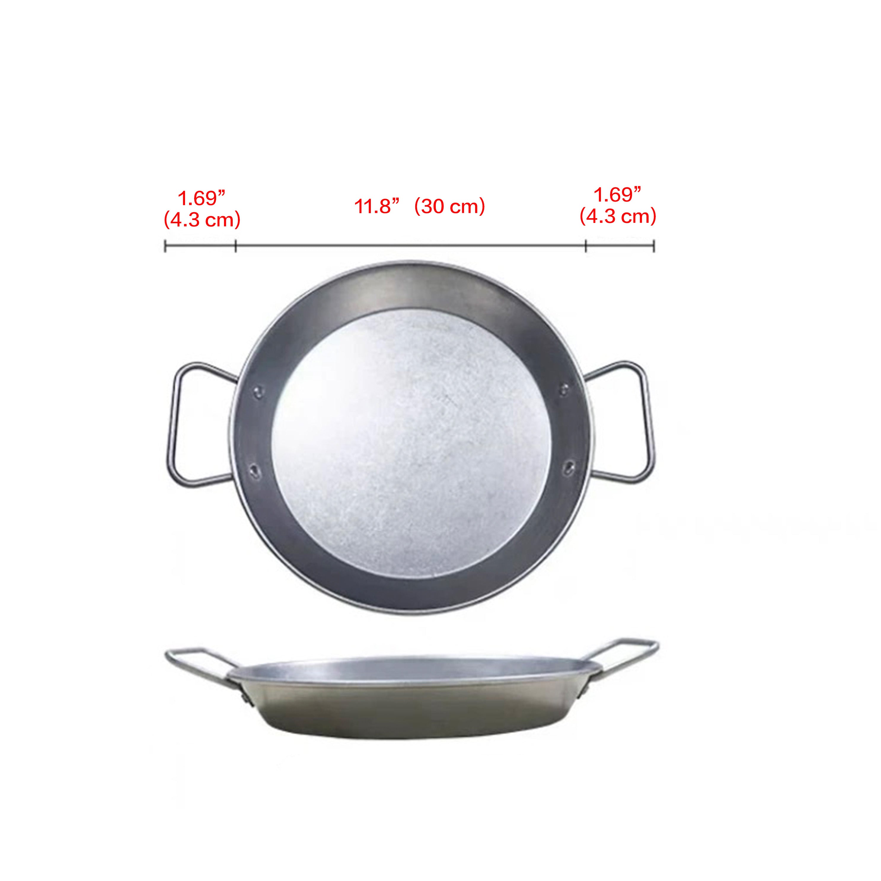 Stainless Steel Paella Pan With Handles - Chefcoca