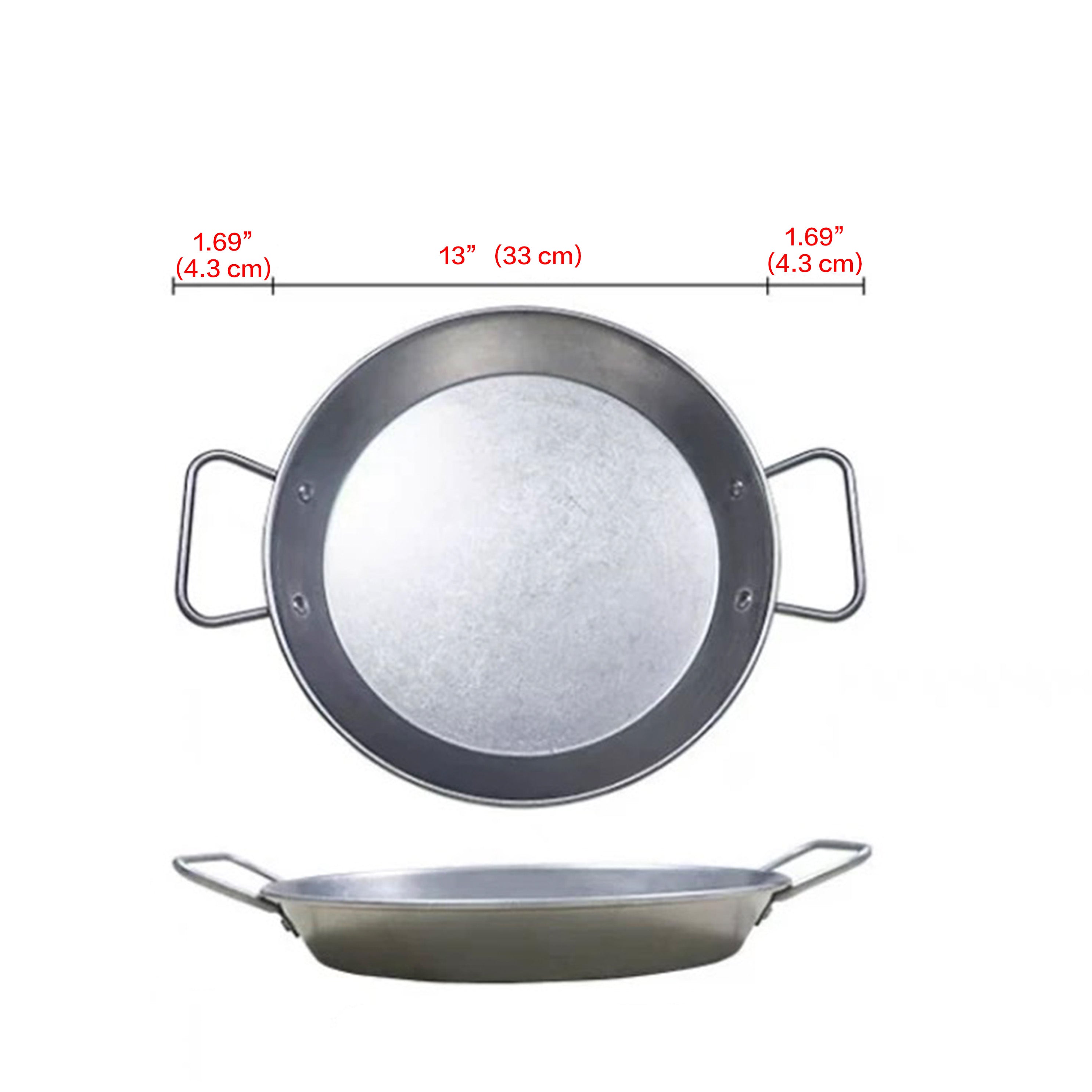 Stainless Steel Paella Pan With Handles - Chefcoca