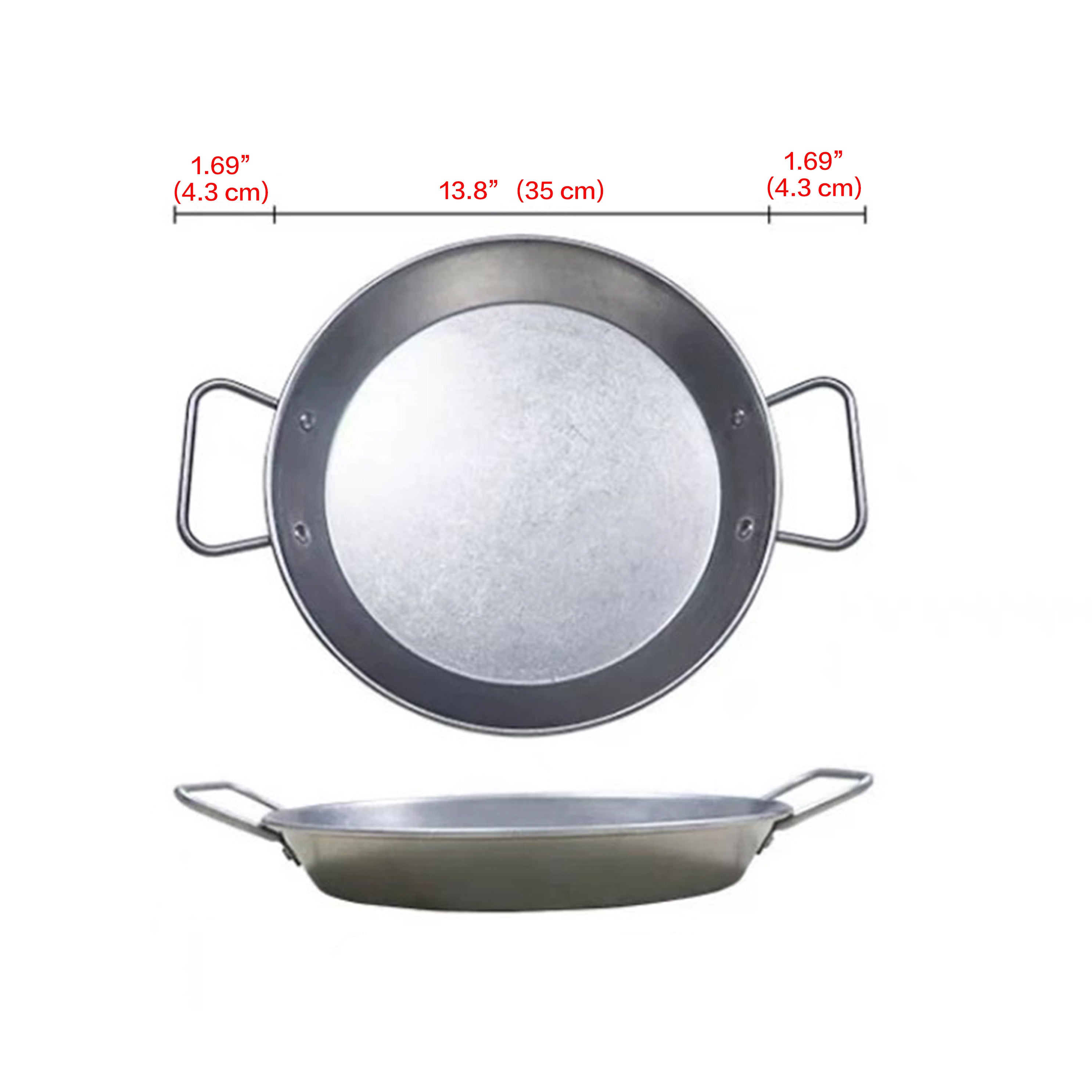 Stainless Steel Paella Pan With Handles - Chefcoca
